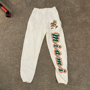 University of Miami White Sweatpants
